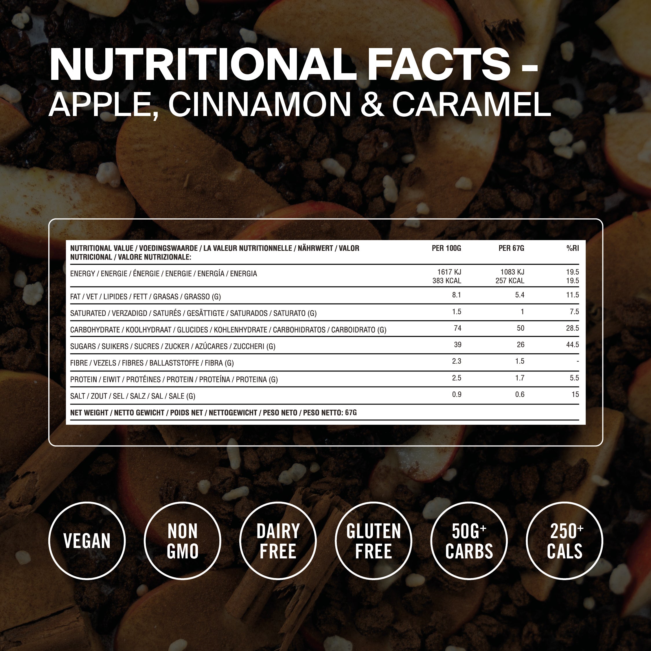 Styrkr - BAR50 Energy Rice Bars - Apple, Cinnamon & Caramel (Single 50g Bar)