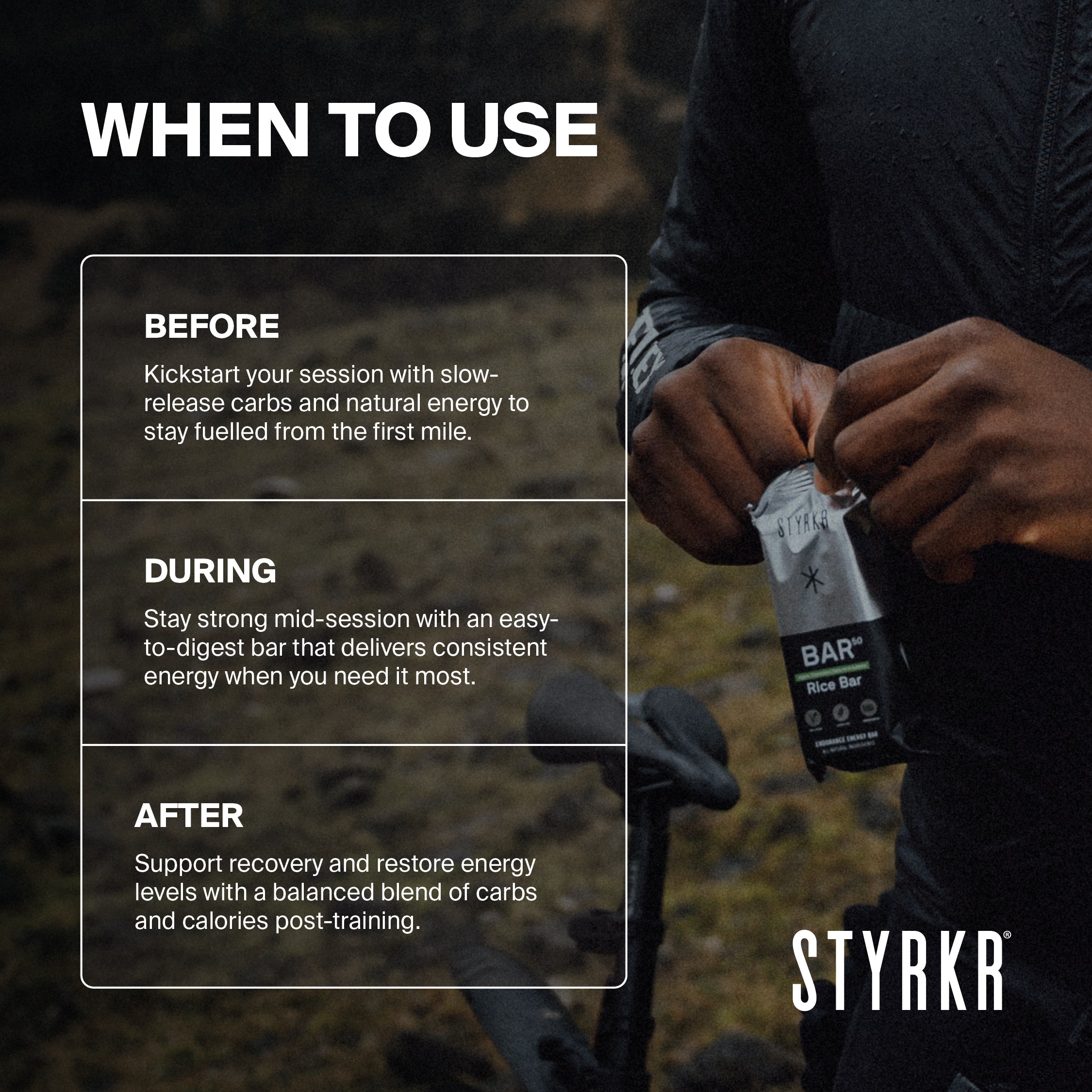 Styrkr - BAR50 Energy Rice Bars - Apple, Cinnamon & Caramel (Single 50g Bar)