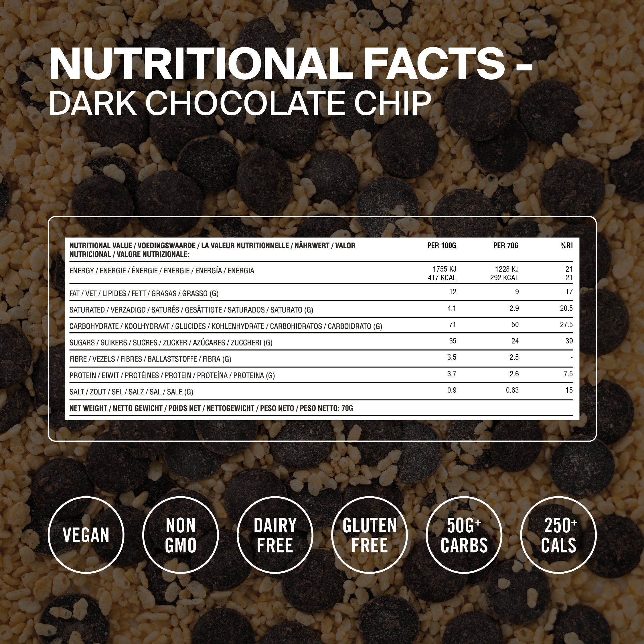 Styrkr - BAR50 Energy Rice Bars - Dark Chocolate Chip (Single 50g Bar)