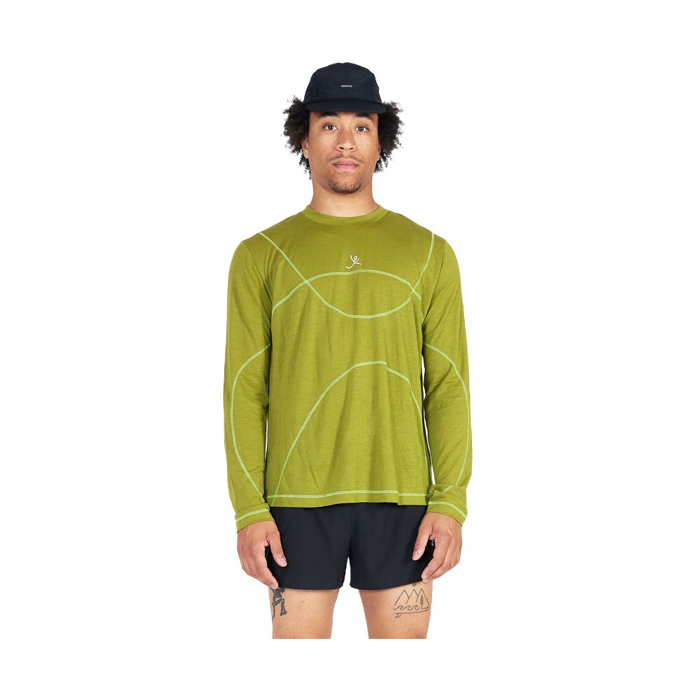TIEMPOS - Merino Wool Spotted Long Sleeve T-Shirt