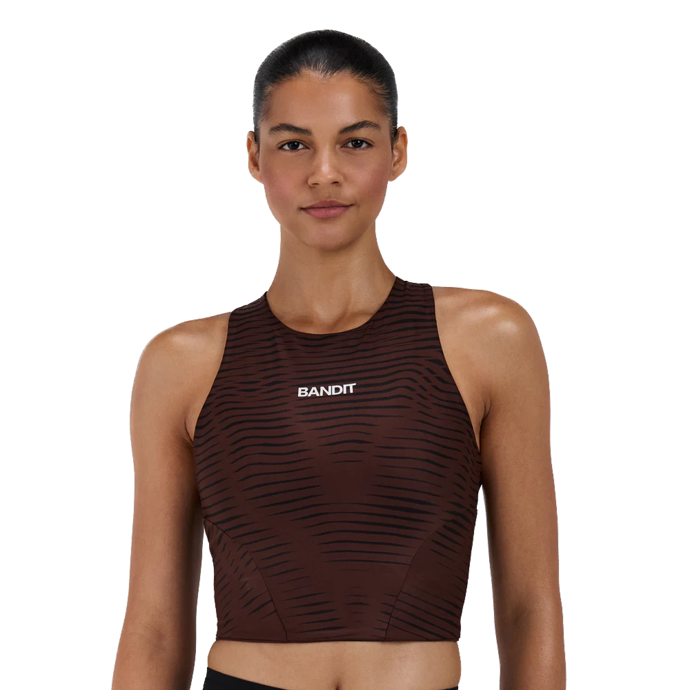 Bandit - Women's Stamina™ Race Crop - Organic Stripe Cacao
