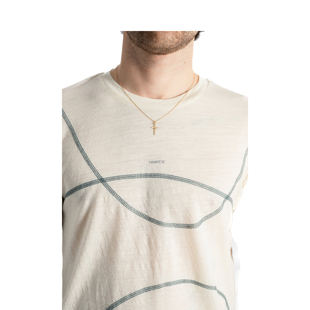 TIEMPOS - Merino Wool Spotted T-Shirt