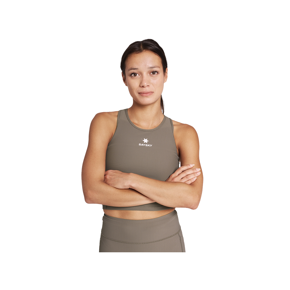 SAYSKY - Women's Combat Rib Crop Top - Taupe