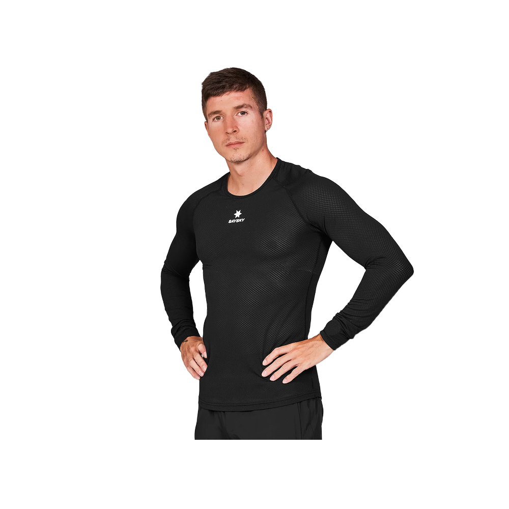 SAYSKY - Men’s Mesh Long Sleeve Base Layer - Black
