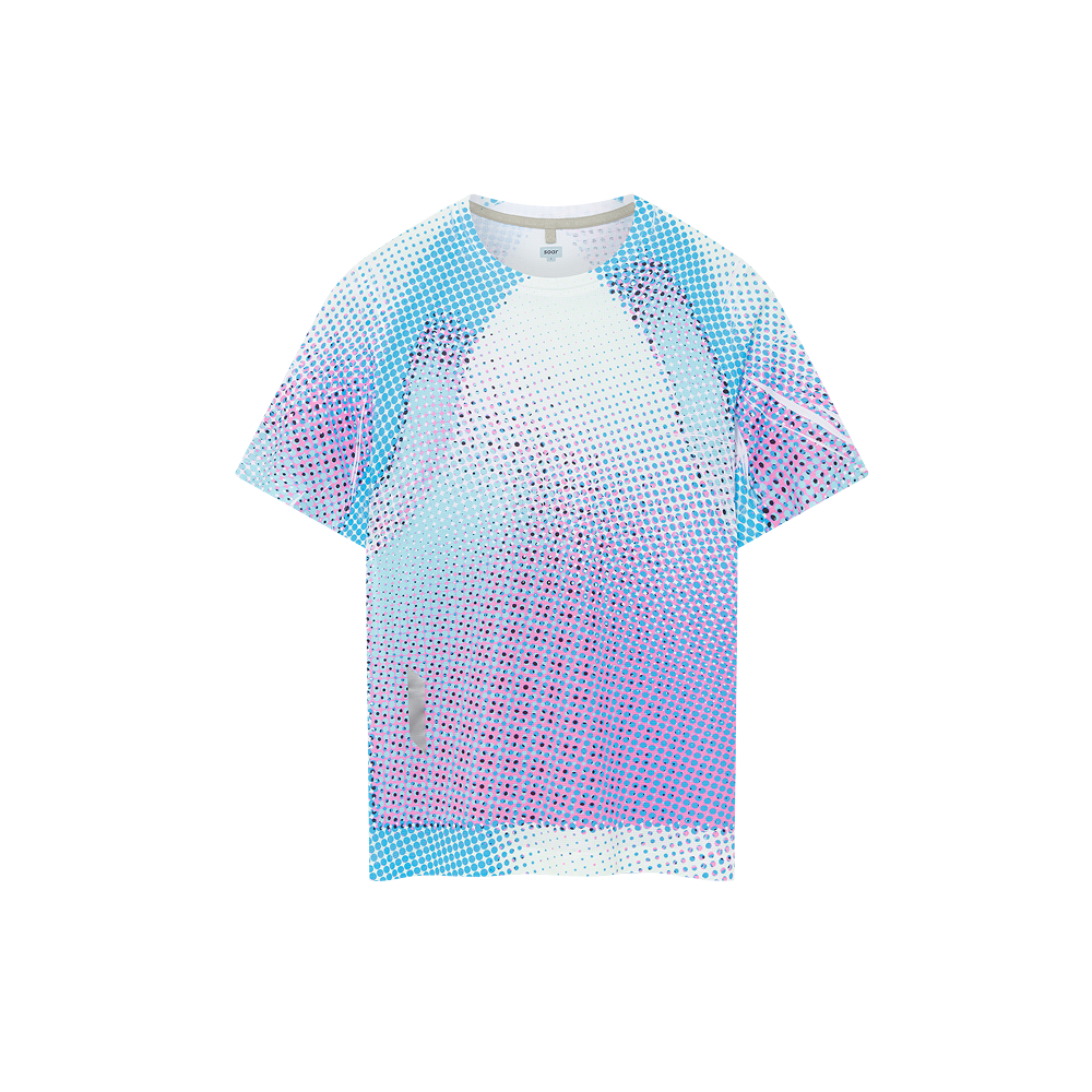 Soar - Women's Printed Tech T (Blue/Magenta Dots)