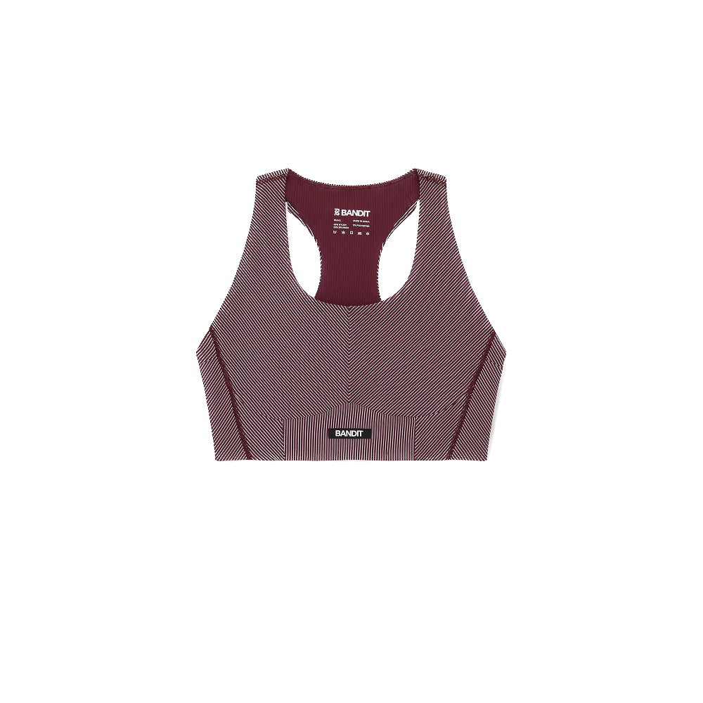 Bandit Running - Women's Striped Cadence™ Corset Bra - Port