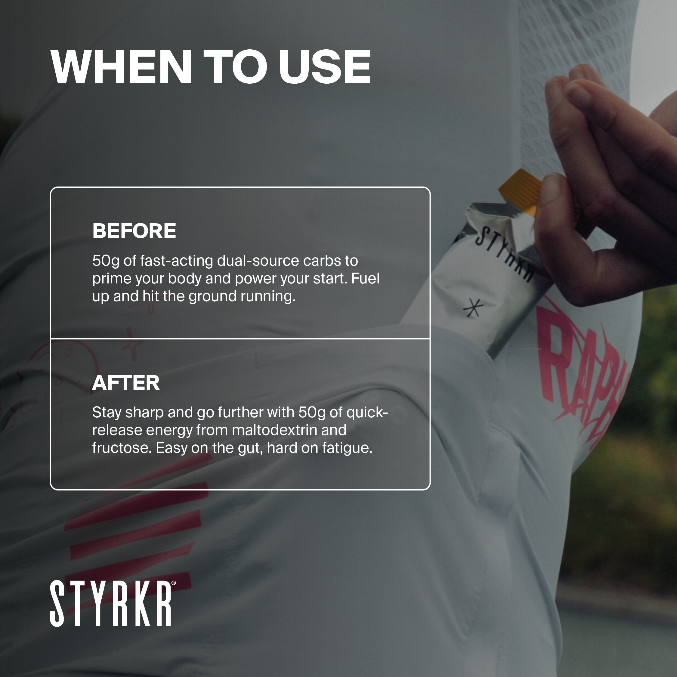 Styrkr - GEL50 Dual-Carb Energy Gel - Citrus Fruits (Box of 12)